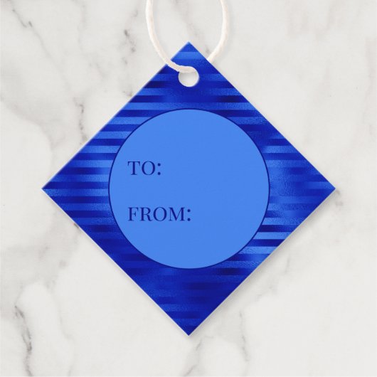 Royal Blue Foil Streifen bis Hanukkah Geschenkanhänger (Vorderseite)