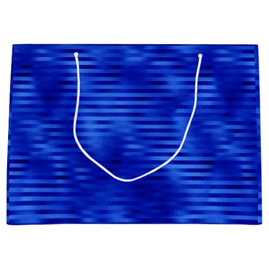 Royal Blue Foil Striping Hanukkah Große Geschenktüte (Vorderseite)