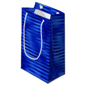 Royal Blue Foil Striping Hanukkah Kleine Geschenktüte (Vorderseite Schrägansicht)