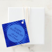 Royal Blue Foil Striping Hanukkah Personalisiert Geschenkanhänger (Beispiel)