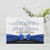 Royal Blue Formal Elegant Sweet 16 Einladung (Stehend Vorderseite)