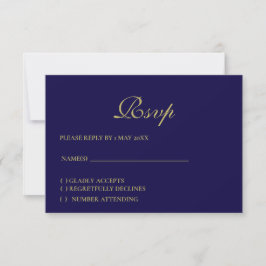 Royal Blue Formal RSVP Karte