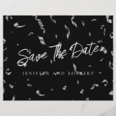 Royal Blue Foto Collage Save the Date Card Flyer (Hinten)
