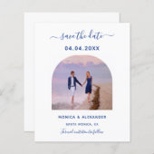 Royal Blue Foto Hochzeit Speichern Sie die Datumsk (Vorne/Hinten)