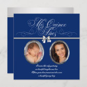 Royal Blue Foto Quinceanera Einladung (Vorne/Hinten)