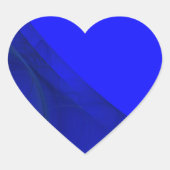 Royal Blue Fraktal Background Heart Sticker (Vorderseite)