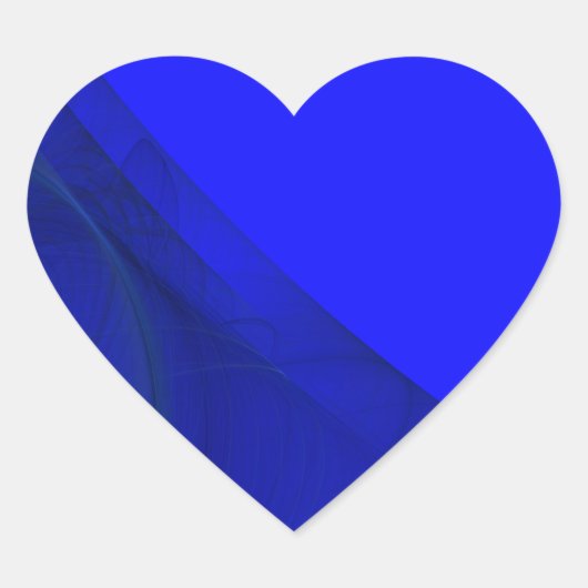 Royal Blue Fraktal Background Heart Sticker (Vorderseite)
