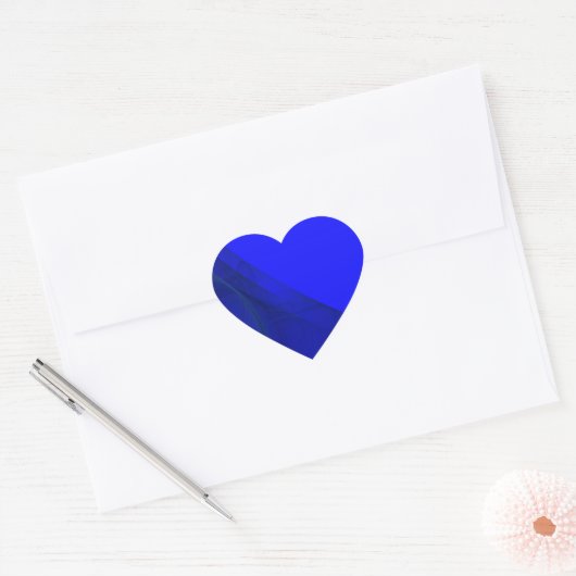 Royal Blue Fraktal Background Heart Sticker (Umschlag)