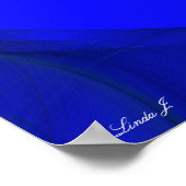 Royal Blue Fraktal Border Leinwand oder Poster (Ecke)