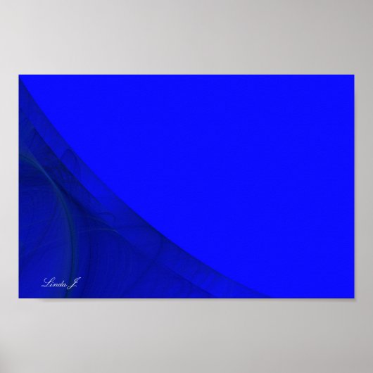 Royal Blue Fraktal Border Leinwand oder Poster (Vorne)