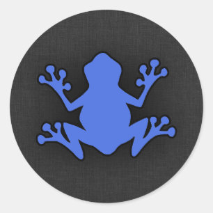 Royal Blue Frog Runder Aufkleber