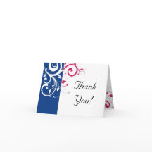 Royal Blue/Fuchsia Swirl Thank You