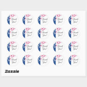Royal Blue/Fuchsia Swirl Vielen Dank Runder Aufkleber (Blatt)