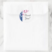 Royal Blue/Fuchsia Swirl Vielen Dank Runder Aufkleber (Tasche)