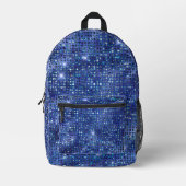 Royal Blue Funkelnd Imitats Sequins Bedruckter Rucksack (Vorderseite)