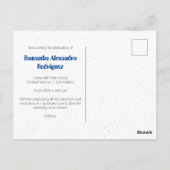 Royal Blue Funky Class Absolventen Postkarte (Rückseite)