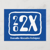 Royal Blue Funky Class Year Abschluss Postcard Postkarte (Vorderseite)