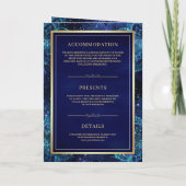 Royal Blue Galaxy Mandala QR Code Indian Wedding Einladung (Rückseite)