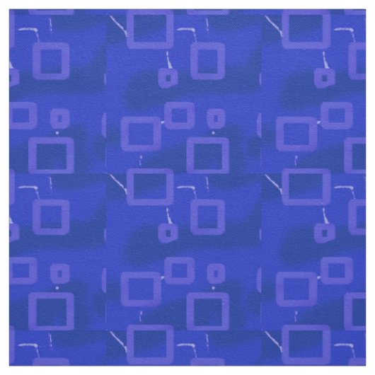 Royal Blue Geometric Circuit Fabric Stoff (Muster)
