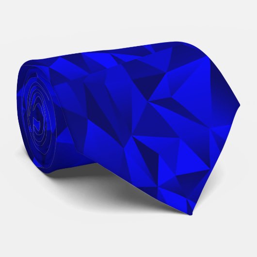Royal Blue Geometric Krawatte (Gerollt)