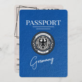 Royal Blue Germany Passport Save the Date (Vorne/Hinten)