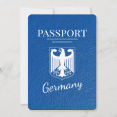 Royal Blue Germany Passport Wedding Einladung (Rückseite)