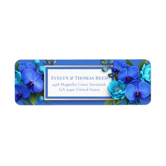 Royal Blue Gilded Orchid Nature Return Address (Vorne)