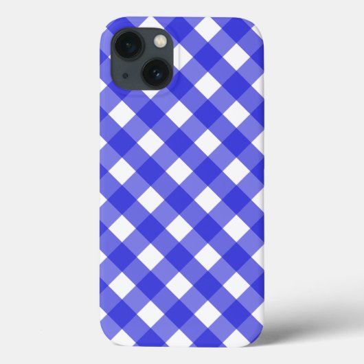 Royal blue gingham Case-Mate iPhone case (Rückseite)