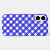 Royal Blue Gingham Case-Mate iPhone Hülle (Rückseite (Horizontal))