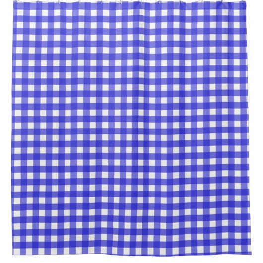 Royal Blue Gingham Duschvorhang (Vorderseite)