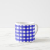 Royal Blue Gingham Espressotasse (Vorderseite Rechts)