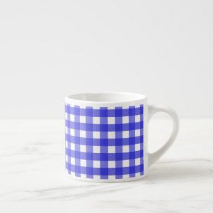 Royal Blue Gingham Espressotasse