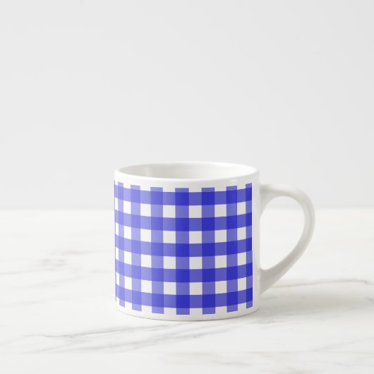 Royal Blue Gingham Espressotasse (Rechts)
