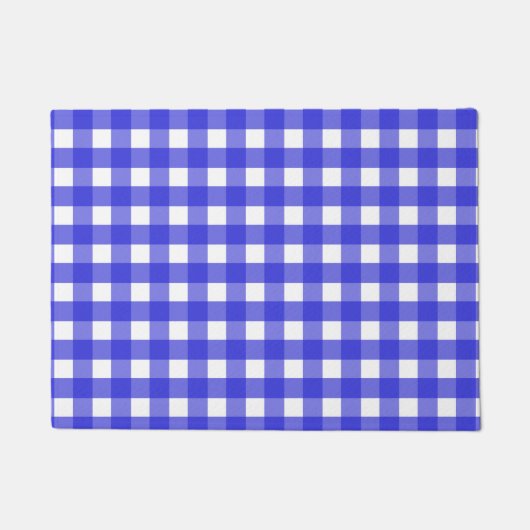Royal Blue Gingham Fußmatte (Vorderseite)