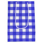 Royal Blue Gingham Mittlere Geschenktüte (Rückseite)