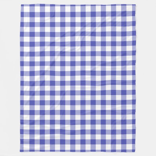 Royal Blue Gingham Pattern Fleecedecke (Vorderseite)