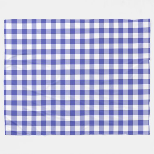 Royal Blue Gingham Pattern Fleecedecke (Vorderseite (Horizontal))
