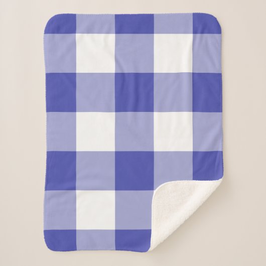 Royal Blue Gingham Pattern Sherpadecke (Vorderseite)