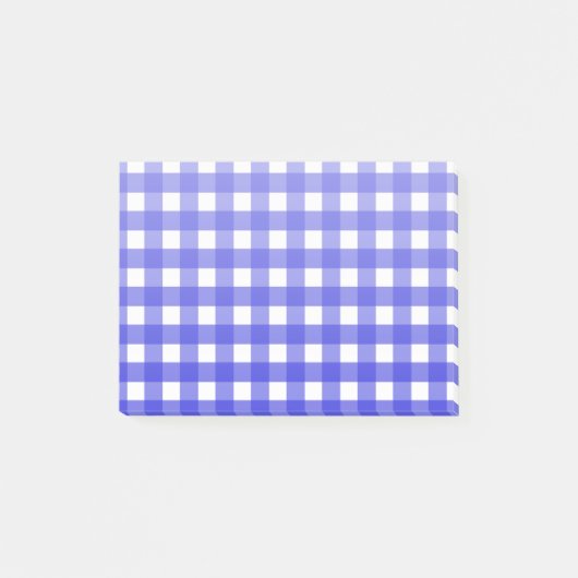 Royal Blue Gingham Post-it Klebezettel (Vorderseite)