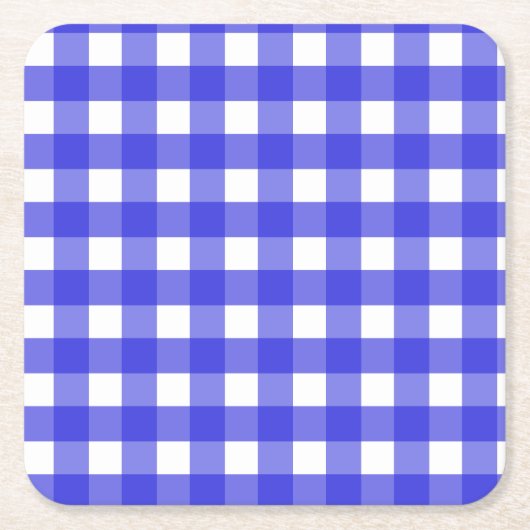 Royal Blue Gingham Rechteckiger Pappuntersetzer (Vorderseite)