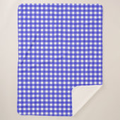 Royal Blue Gingham Sherpadecke (Vorderseite)