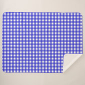 Royal Blue Gingham Sherpadecke (Vorderseite (Horizontal))