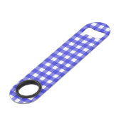 Royal Blue Gingham Speed Flaschenöffner (Vorderseite Schrägansicht)