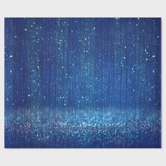 Royal Blue Glittery Sparkle Geschenkpapier (Flach)