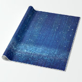 Royal Blue Glittery Sparkle Geschenkpapier (Ungerollt)