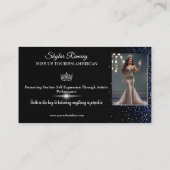 Royal Blue Glitz Pageant Business Card Visitenkarte (Rückseite)