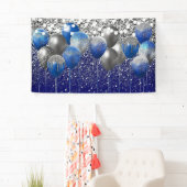 Royal Blue Glitzer Background Geburtstag Banner (Insitu)
