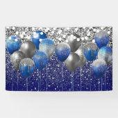 Royal Blue Glitzer Background Geburtstag Banner (Horizontal)