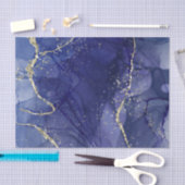 Royal Blue Glitzer Cracked Marble Seidenpapier (Handwerk)