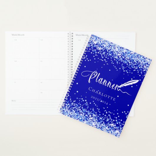 Royal Blue Glitzer Glitzern Name glam 2026 Planer (Anzeige)